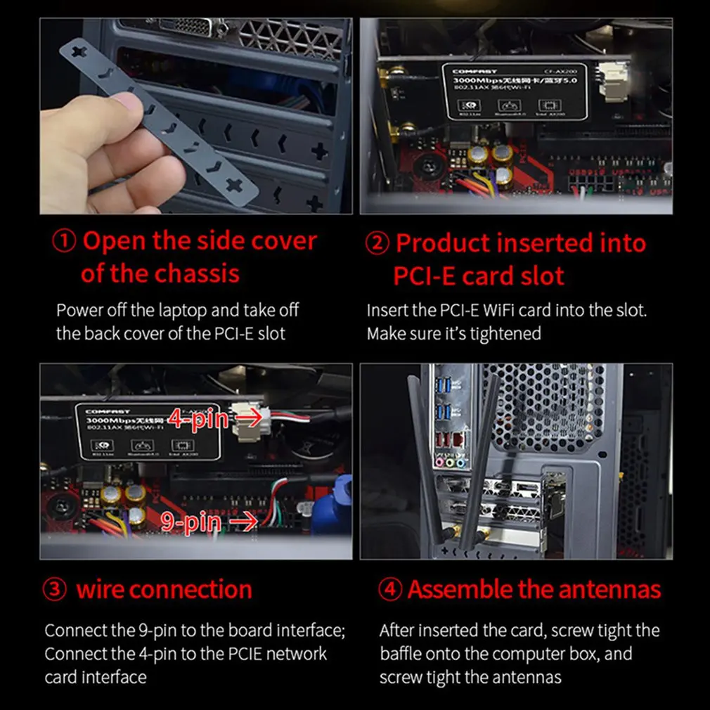 

Dual band 3000Mbps Wifi Intel AX200 PCIe Wireless Wifi Adapter 2.4G/5Ghz 802.11ac/ax Bluetooth 5.0 AX200NGW Wi-fi Card For PC