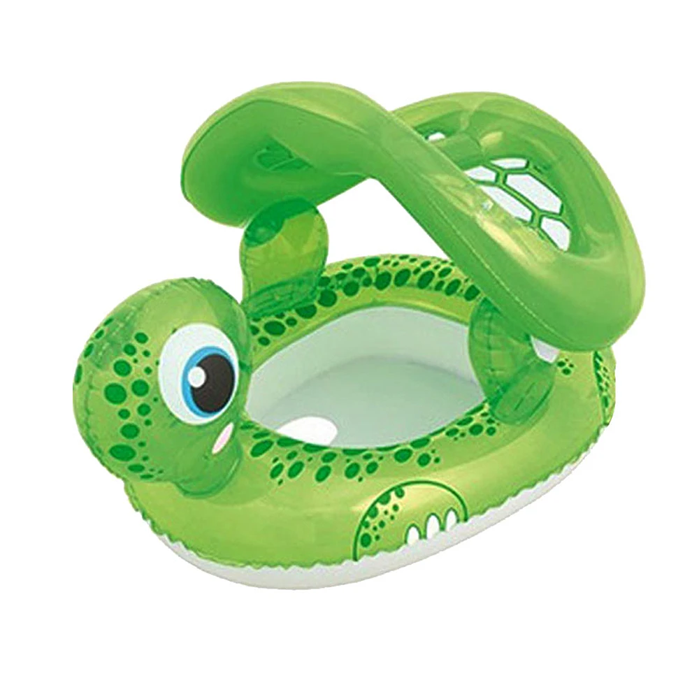 

Cartoon plastic Frog shape inflatable PVC baby Infant swimming seat float adjustable sunshade seat swimming pool accessories