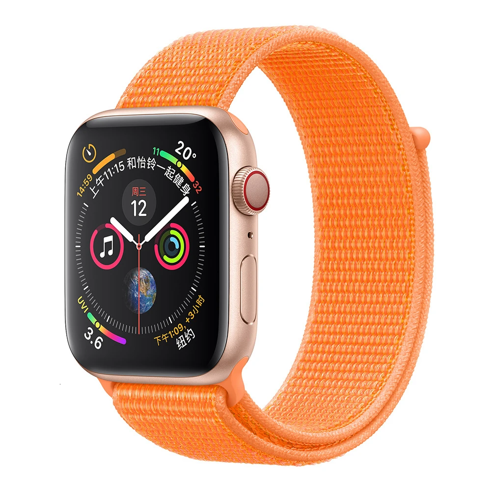 Papaya Нейлоновый ремешок для Apple Watch серии 5 42 мм iwatch 44 мм ремешок 38 мм 40 мм iwatch sreies 4 3 2 pulseira браслет ремешок для часов - Цвет ремешка: Papaya
