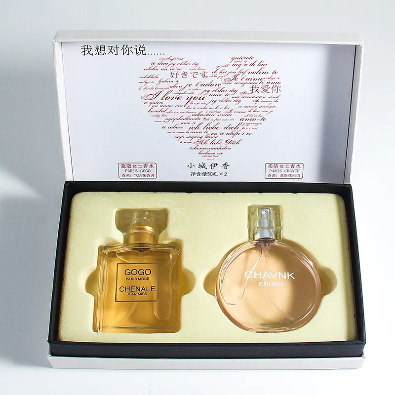 

Original Women perfume gift box with elegant fresh natural feminine pheromone scent 50ml*2pcs lasting light fragrance