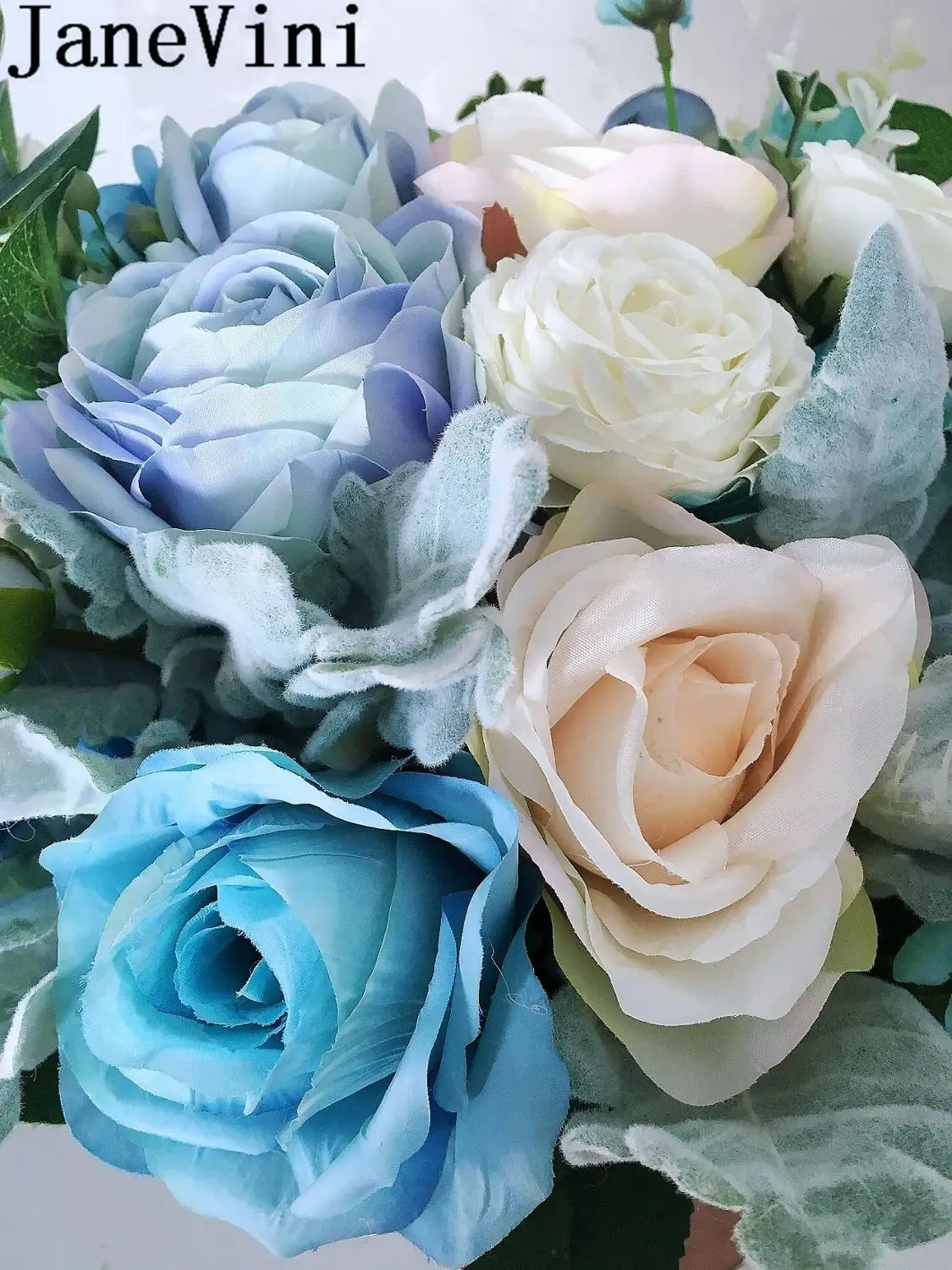 Свадебный букет JaneVini в западном стиле синие Искусственные Свадебные цветы