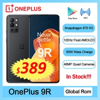 original global rom oneplus 9r 5g smartphone 9 r snapdragon 870 8gb 128gb 6 55 120hz amoled screen 65w warp mobile phone