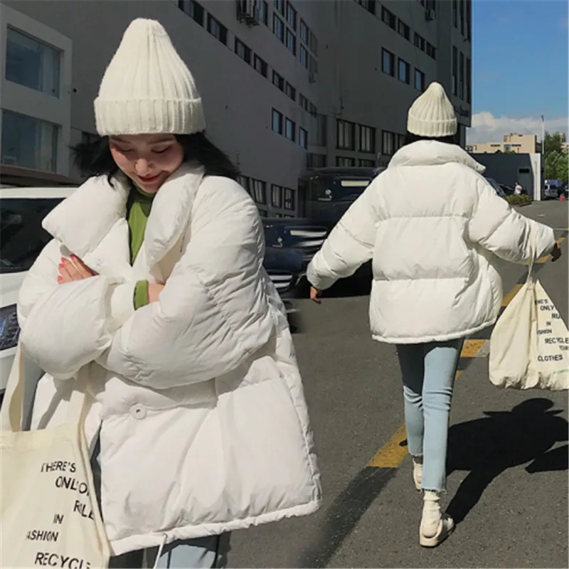 Harajuku зимняя куртка женская мода оверсайз Корейский Японский стиль рукав