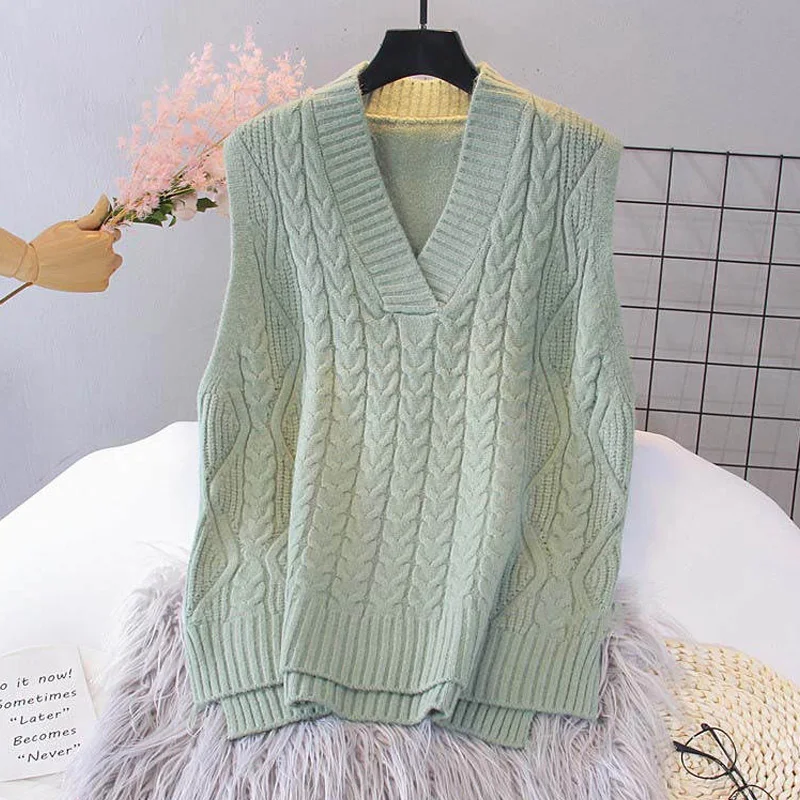 

Осенне-вязаный жилет, женский свитер, жилет, женская зимняя куртка без рукавов, женские свободные черные и белые жилеты для женщин 2021