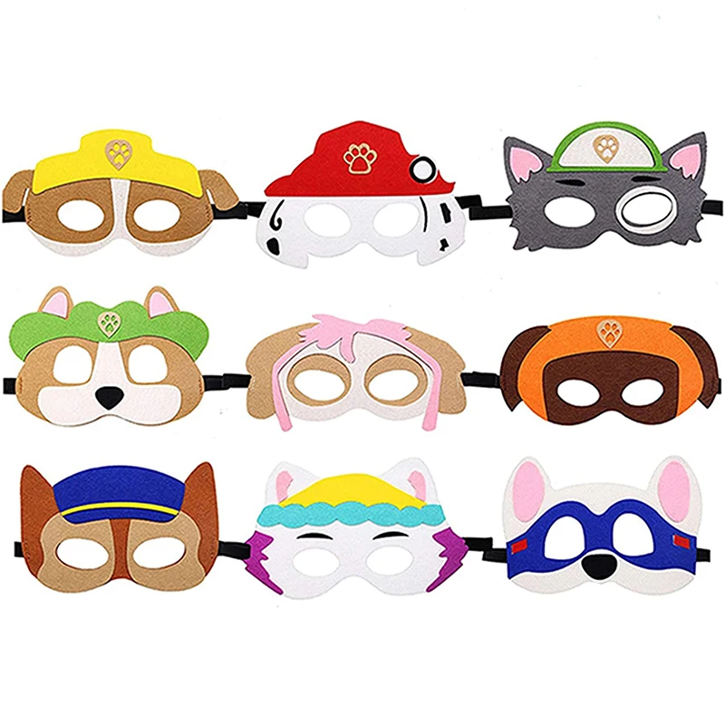 Máscara de la patrulla canina para niños  Parche de máscaras de cosplay de dibujos animados  figuras