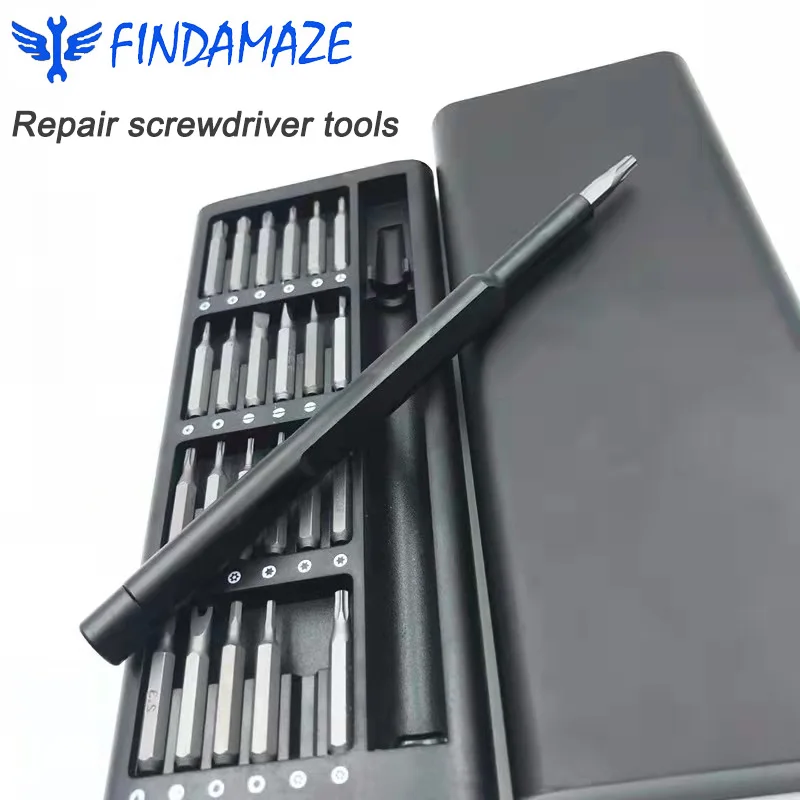 

Mobile Phone Computer Repair Screwdriver Kit 24 In 1 Magnetic Screwdriver Set Household Precision Magnetic Drill Bit Tool Set
