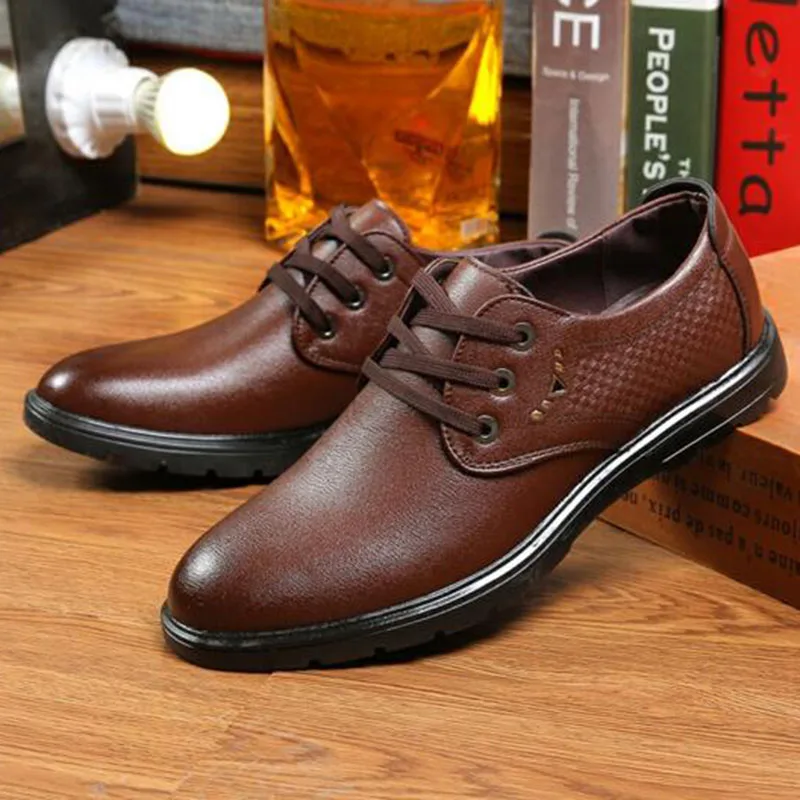 2019 деловые мужские модельные туфли кожаные Туфли оксфорды из натуральной кожи с