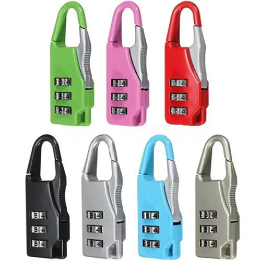 

Travel Password Lock Resettable 3 Dial Digit Combination Lock Padlock for Suitcase Luggage Sports Gym Safety Locks