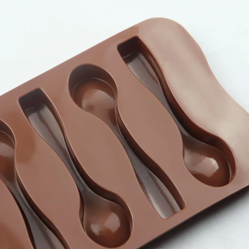 6 Spoons Shaped Chocolate Mold Food Grade Silicone Ice Trays Mould | Дом и сад