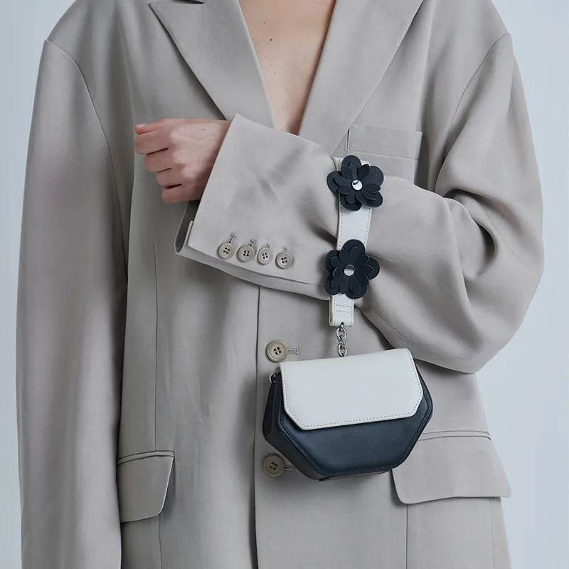 

women bag Korean ladylike PU Flap Floral Hasp Fashion Shoulder Bags handbag purse geometry polygon MINI bag