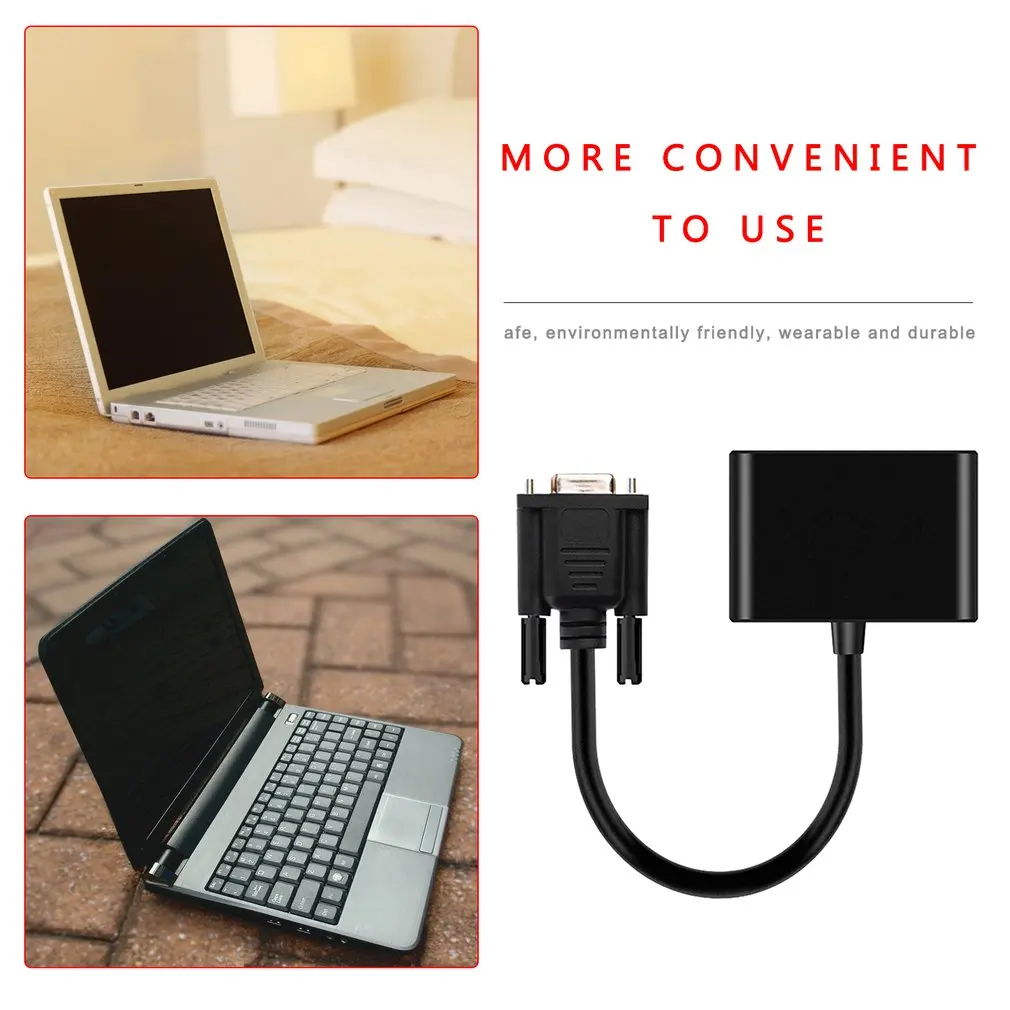 

HDMI To VGA HDMI Adapter HDMI Splitter 1 HDMI Input VGA HDMI 2 Output Suitable For Computer Desktop Laptop