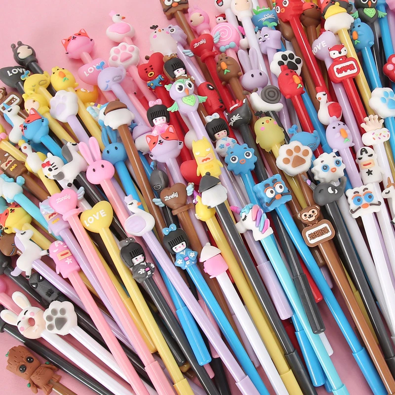 

18.5cm Cute Gel Pen Kawaii Cartoon 3D head Signature Pens For Office School Writing Supplies Stationery Students Christmas Gift