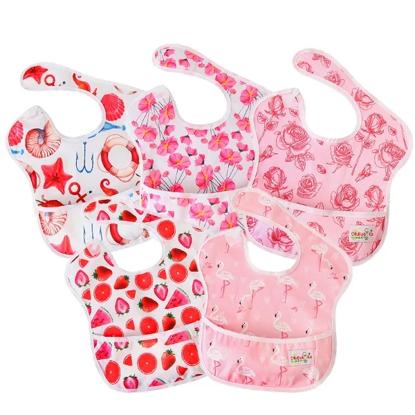 SZY-5pcs-01 5 шт./упак. водонепроницаемые детские нагрудники Infantil кормящая бандана нагрудник Ohbabyka бренд детское питание нагрудник Единорог узоры печать детские вещи - Цвет: SZY-5pcs-01