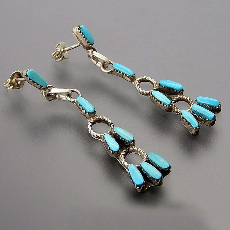 

Bohe String Dots Turquoises Dangle Earrings For Women Vintage Jewelry Tibetan Ethnic Beaded Drop Earrings Brincos Mujer O3D402