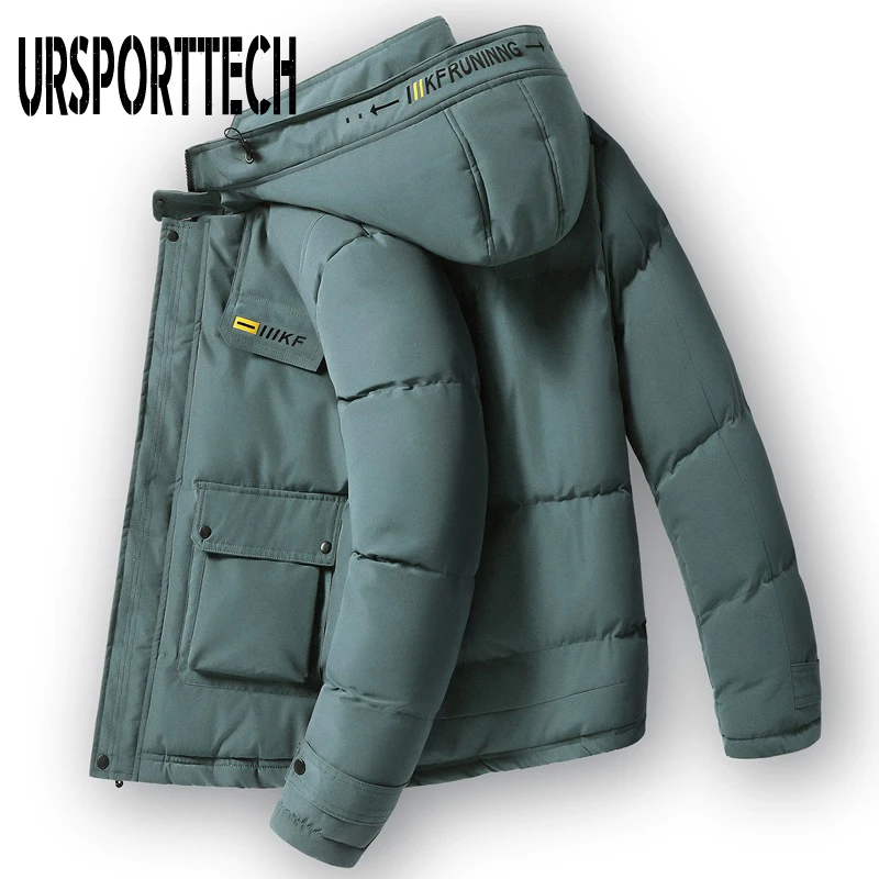 URSPORTTECH Brand Winter Jacket Men Parka 2020 New Cotton Padded Puffer Jackets Men Fashion Top Warm Solid Color Outerwear Coats