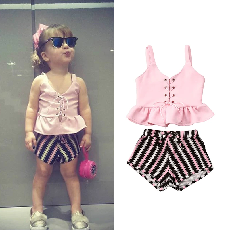 2020 новые комплекты одежды для маленьких девочек розовый жилет без рукавов с