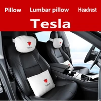 for tesla model 3 y x s car seat headrest waist neck pillow memory foam pillow tesla 2021decoration accessories