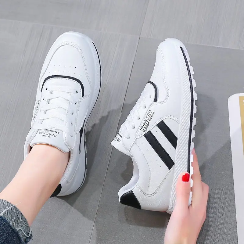 

Women's Sports Shoes Color Matching Lace-up Running Shoes 2021 Thick-soled Increased Flat Shoes Casual Comfortable Women's Shoes