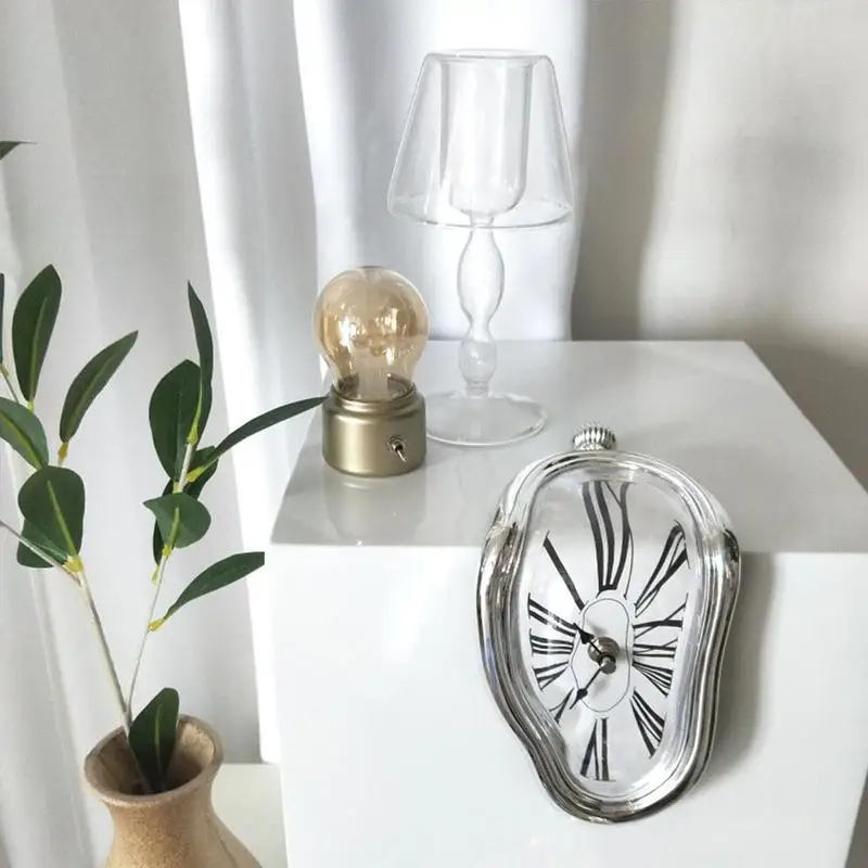 Creative Retro Clock Table Corner Type Twisted Roman Numeral Deformation Decoration Space-time Supplies Home K2U3 | Дом и сад