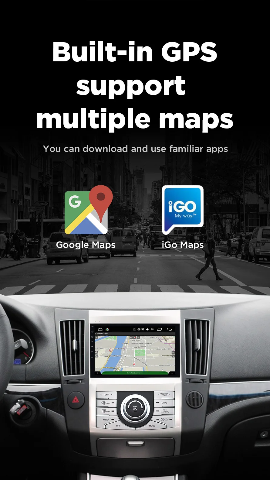 Android 8,1 автомобильный мультимедийный плеер для hyundai Veracruz gps аудио Радио Стерео стиль навигация автомобильный видео плеер стерео