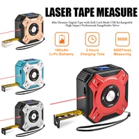 40m measure digital tape usb rechargeable with roll cord mode laser measure tape high impact professional measuring tool