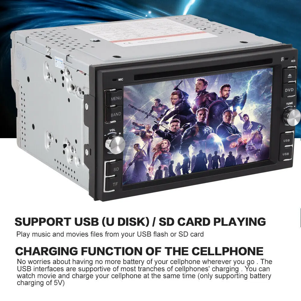 Универсальный Автомобильный Bluetooth плеер 2 din радио 2din Android с камерой заднего вида 6