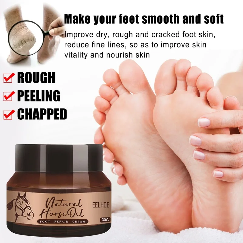 

Horse Oil Foot Repair Cream Nourishes Dry, Cracked and Peeling Feet Moisturizing Repair Anti-crackingCream Exfoliating Foot Spa