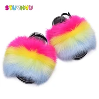 children slippers for home plush slippers artificial fur kids shoes indoor soft sole comfortable toddler girl shoes boys sandals