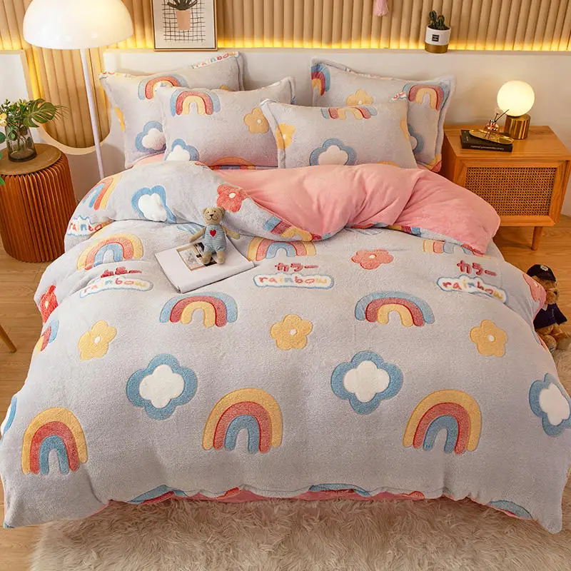 1 шт. теплый пододеяльник с радужным принтом funda nordica cama 150 Королевский/Королевский