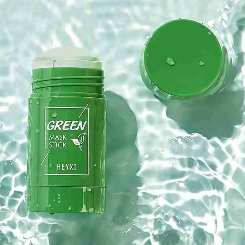 

Green Tea Mask Stick Oil Control Eggplant Acne Cleansing Mask Skin Care Remove Blackhead Fine Pores Mud Mask Face Care