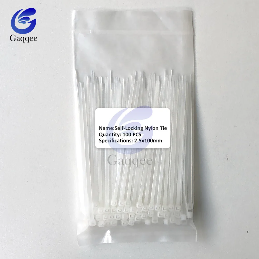 Нейлоновая кабельная стяжка 100 мм самоблокирующиеся Нейлоновые кабельные стяжки