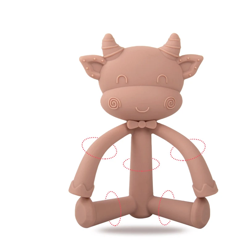 Mordedor de silicona para beb&eacute;, juguetes de dibujos animados para reci&eacute;n nacido, lactancia infantil sin BPA, regalos de dentici&oacute;n, accesorios para beb&eacute;, 1 ud.-3