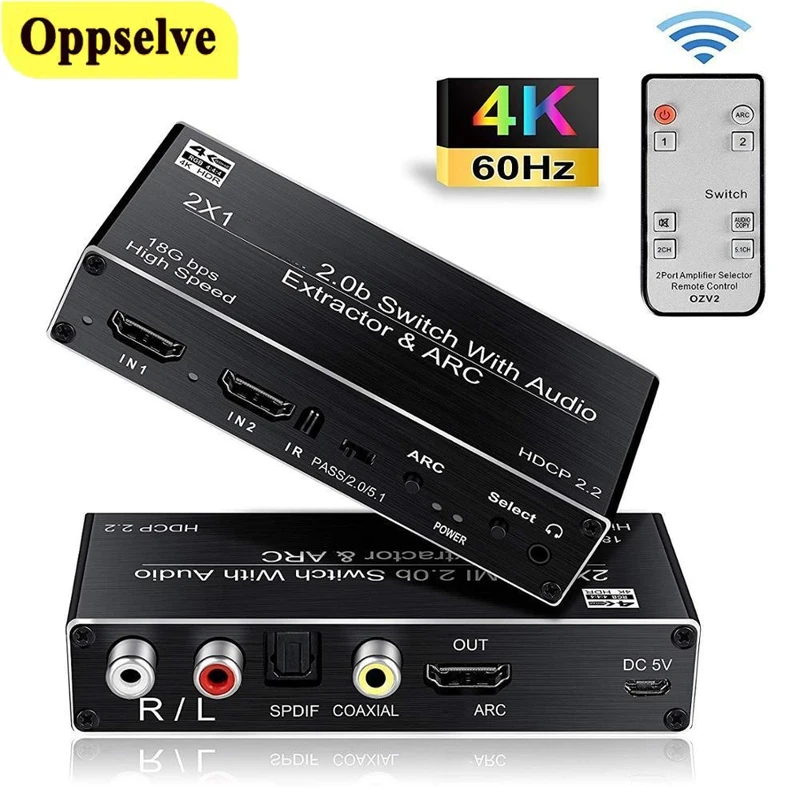 Мини HDMI-совместимый переключатель 2.0b сплиттер стереоэкстрактор