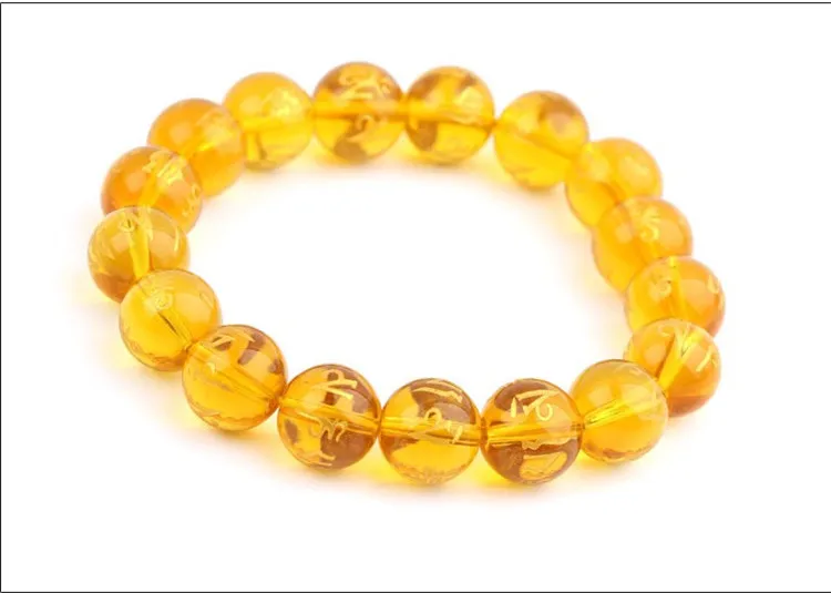 Браслет из натурального цитрина с кристаллами бронзирующий браслет шести слов