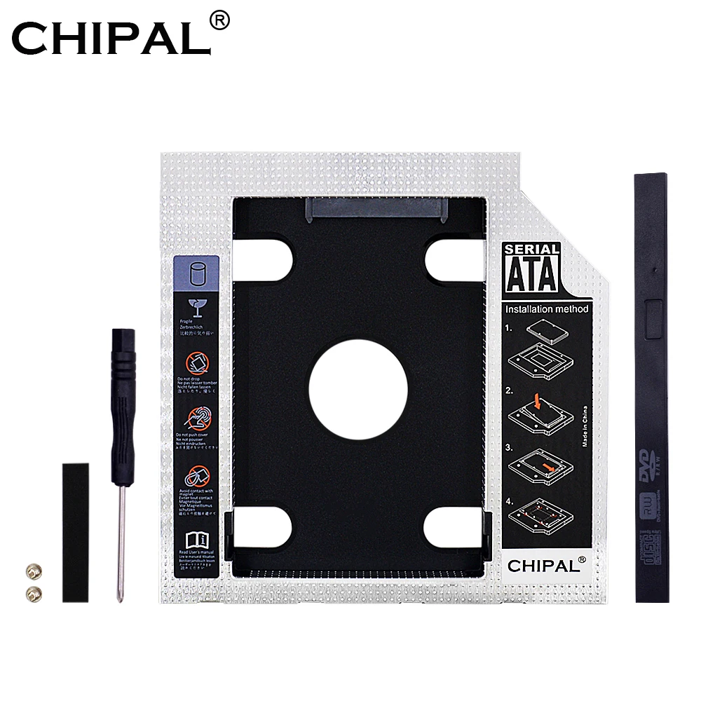 CHIPAL высокое качество Пластик SATA 3 0 2nd HDD Caddy 9 мм 5 для 2 &quotSSD чехол жесткий диск