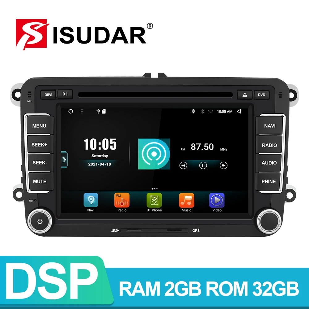 Автомагнитола Isudar DSP мультимедийный плеер на Android с GPS для