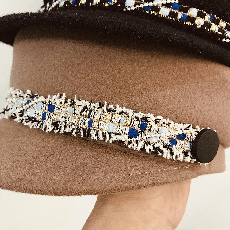 

Autumn Winter Wool Military Berets For Women Female Flat Army Cap Hat Black Girl Ladies Travel Berets Painters Cap