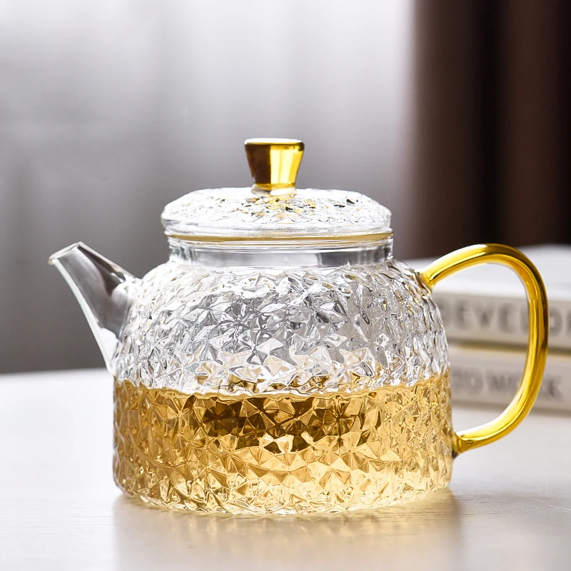 

400ml Transparent Glass Teapot Tea Maker Office Afternoon Tea Pot Drinkware Teaware Home Water Kettle Handle Pots Kettles Decor