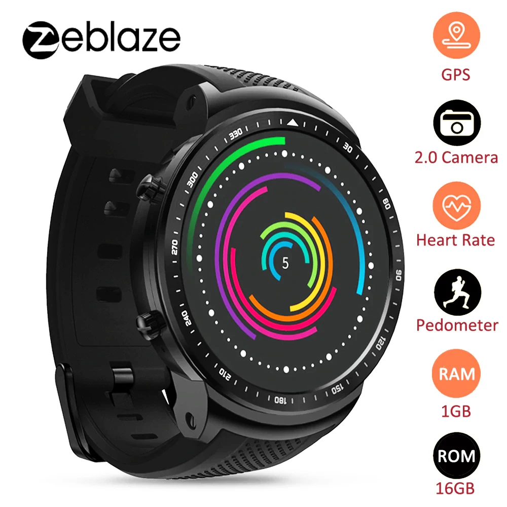 Zeblaze Thor PRO 3g gps Смарт-часы телефон 1,5" ips Android 5,1 1 ГБ 16 ГБ BT4.0 спортивные умные часы 2.0мп камера монитор сердечного ритма