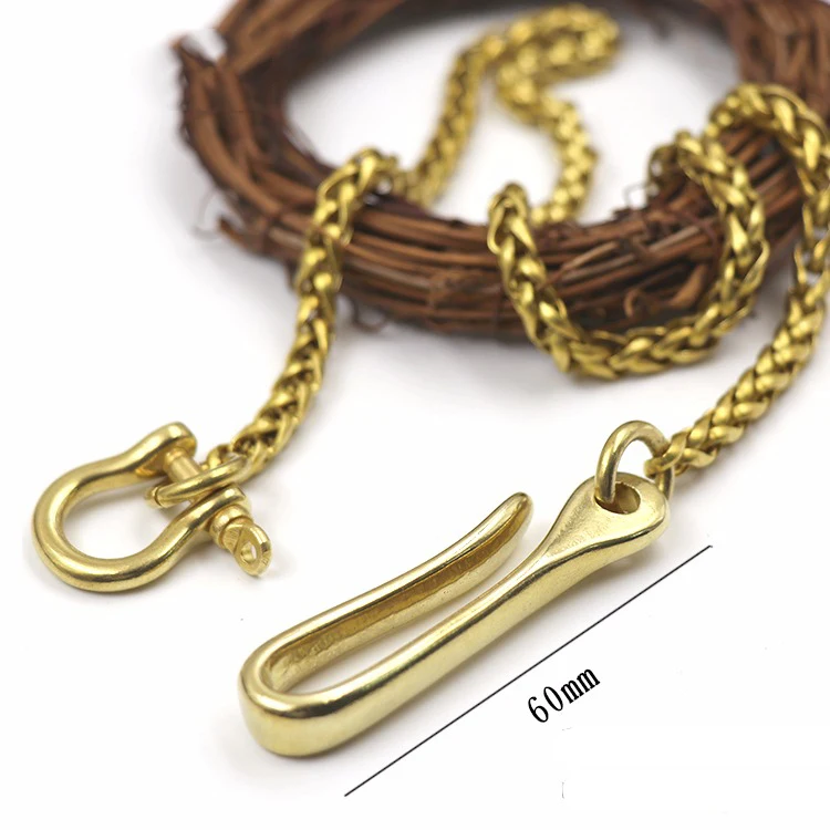 6 мм * 45 см однотонные брюки с латунной фурнитурой джинсы кошелек цепочка брелок