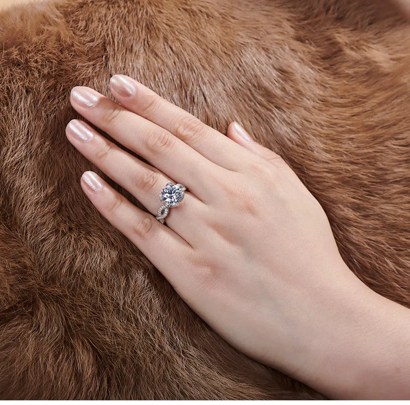 Обручальное кольцо QYI с круглой огранкой изящное ювелирное изделие из серебра 3 5