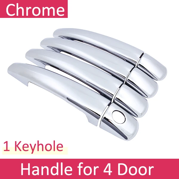 Handle 4 Door Дверные ручки автомобильные аксессуары для peugeot 308 sw cc RCZ 2008~ 2013 T7 Хромированная ручка Крышка отделка набор наклейки для автомобиля 2012 2011 2010 2009 - Название цвета: Handle 4 Door