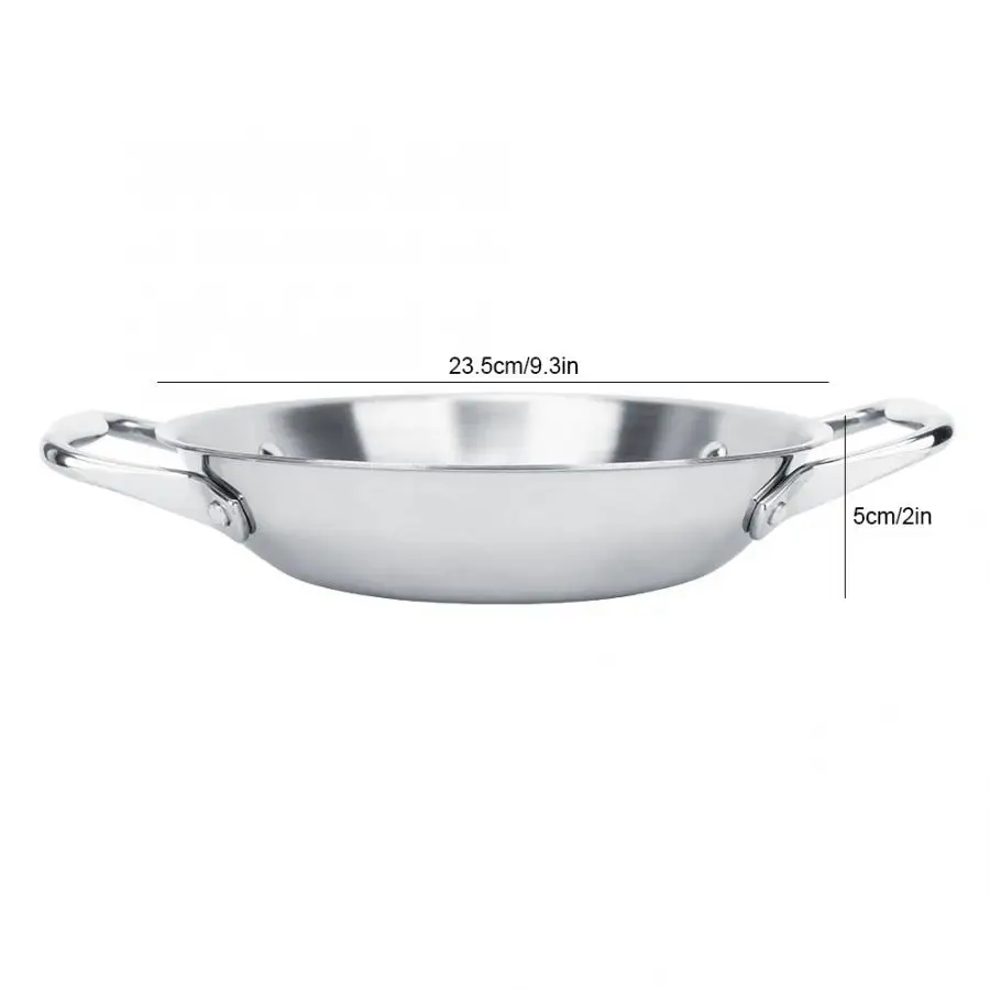 

Stainless Steel Pot Arc-Shaped Frying Pan with Handle Home Restaurant Kitchen Cooking Tool Cooking Pan