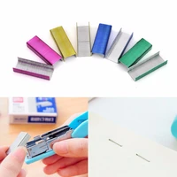 hot sale 1pack 10mm creative colorful stainless steel staples office binding supplies wholesale low price pack of 800