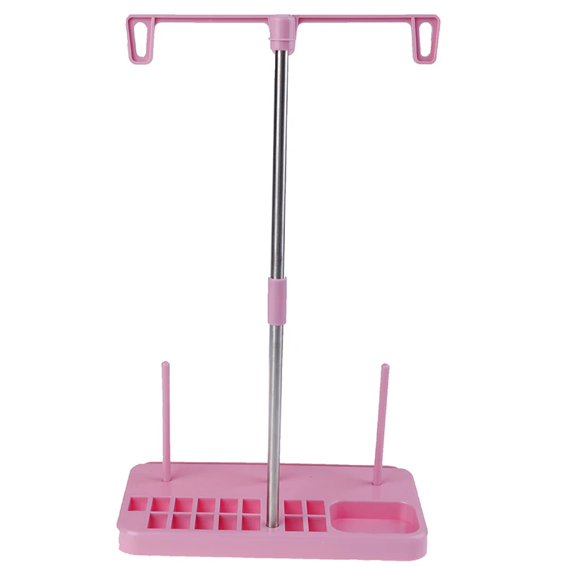 3 Spool Stand Holder Multifunction Embroidery Thread Quilting Rack Sew Home Sewing Machine Wire Frame Pink/White | Дом и сад