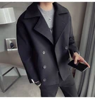 Зимняя шерстяная куртка для мужчин, высококачественное Однотонное шерстяное пальто, мужское повседневное свободное Короткое шерстяное пальто для мужчин, тренчкот