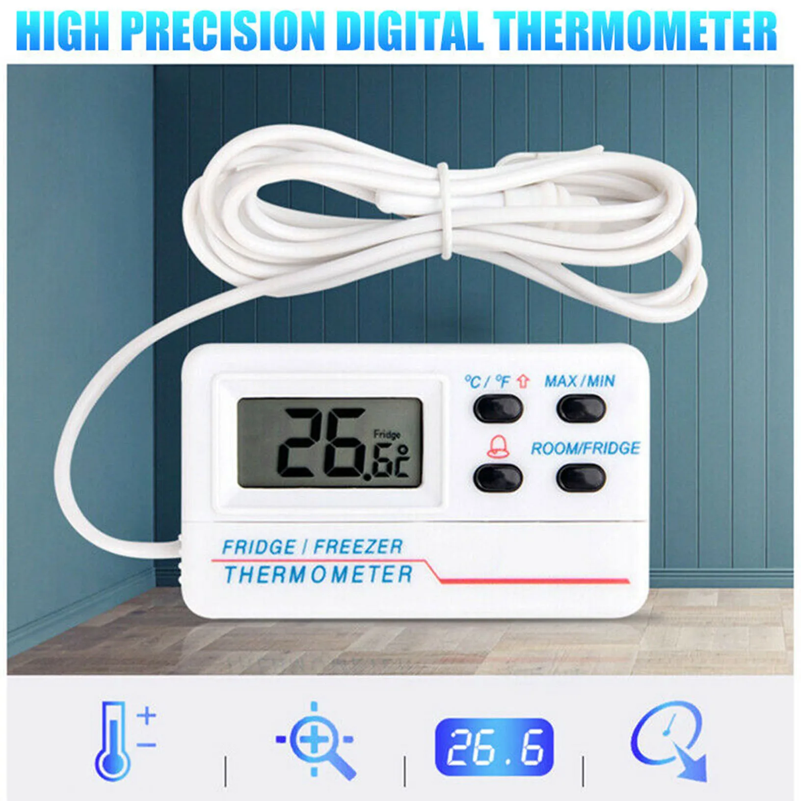 Цифровой ЖК-дисплей точный холодильник морозильная камера с термометром