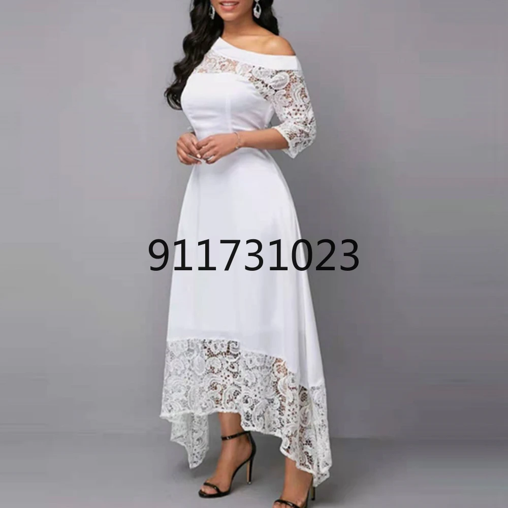 Женское асимметричное вечернее платье элегантное привлекательное длинное