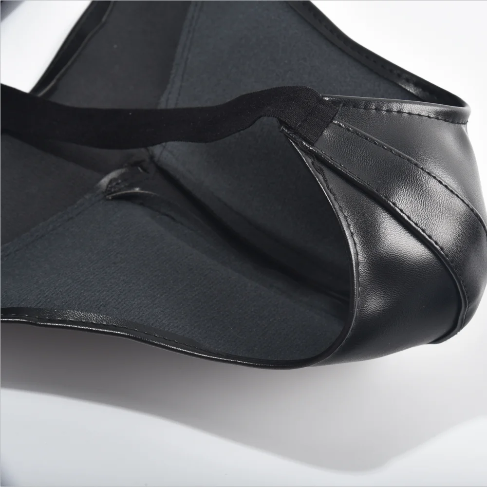 Sexy Fashion Mens Wetlook Faux Leather Straps Vest Top and Thong Brief Sets Male Jumpsuit Catsuit Short Panty Clubwear New | Мужская