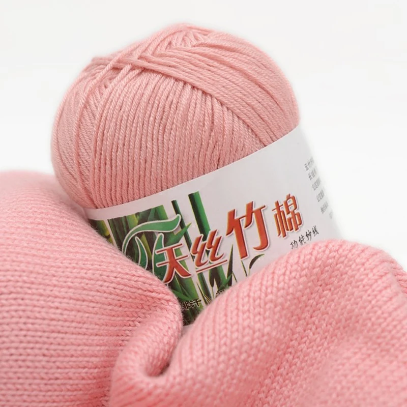 

Super Smooth Bamboo Cotton Skein Anti Static High Tenacity Hand Knitting Crochet Yarn Melange Wool For Sweater Sewing Thread